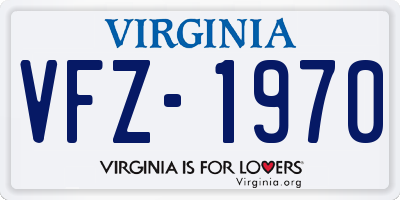 VA license plate VFZ1970