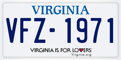VA license plate VFZ1971