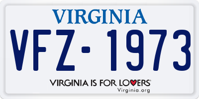 VA license plate VFZ1973