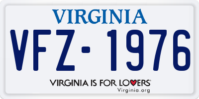 VA license plate VFZ1976