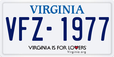 VA license plate VFZ1977