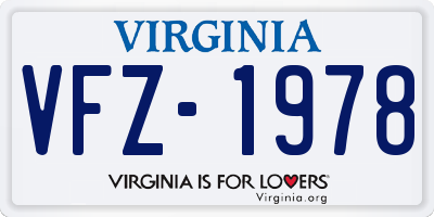 VA license plate VFZ1978