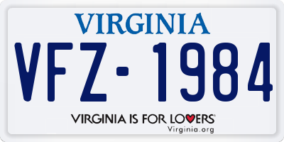 VA license plate VFZ1984