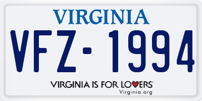 VA license plate VFZ1994