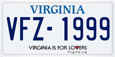 VA license plate VFZ1999