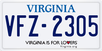 VA license plate VFZ2305