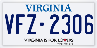 VA license plate VFZ2306