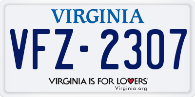 VA license plate VFZ2307