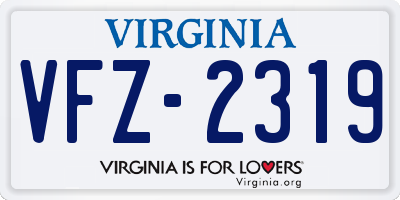 VA license plate VFZ2319