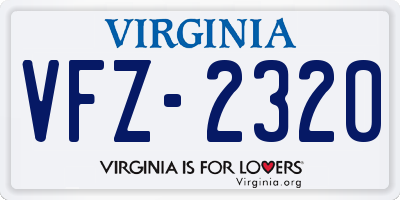 VA license plate VFZ2320