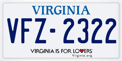 VA license plate VFZ2322