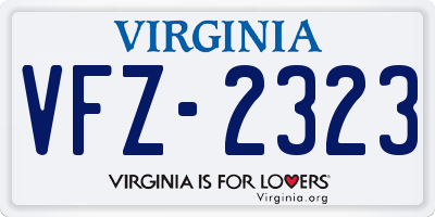 VA license plate VFZ2323