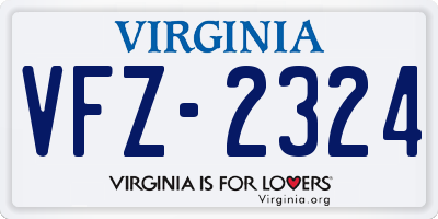 VA license plate VFZ2324