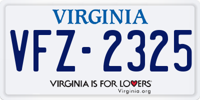 VA license plate VFZ2325