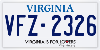 VA license plate VFZ2326
