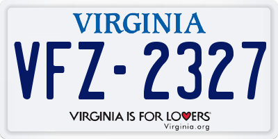 VA license plate VFZ2327