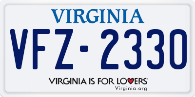 VA license plate VFZ2330