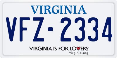 VA license plate VFZ2334