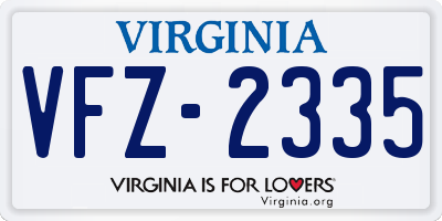 VA license plate VFZ2335