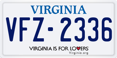 VA license plate VFZ2336