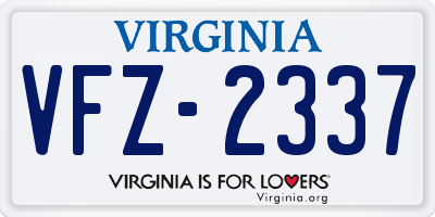 VA license plate VFZ2337