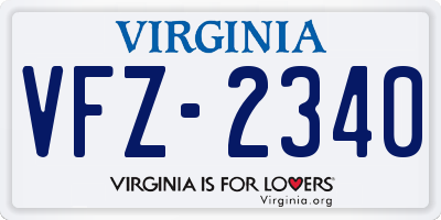 VA license plate VFZ2340
