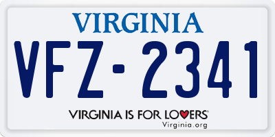 VA license plate VFZ2341