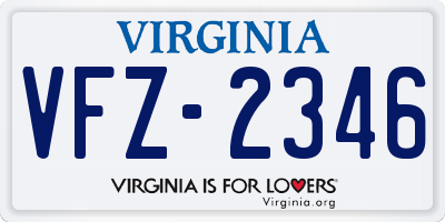 VA license plate VFZ2346