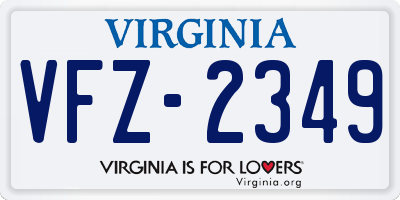VA license plate VFZ2349