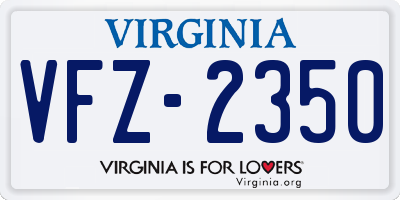 VA license plate VFZ2350