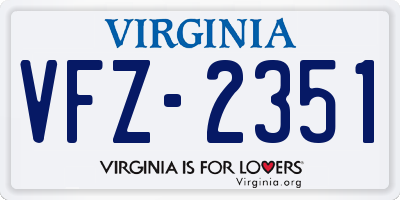 VA license plate VFZ2351
