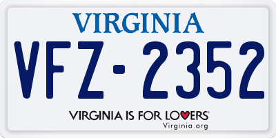VA license plate VFZ2352