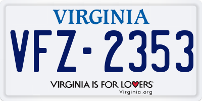 VA license plate VFZ2353