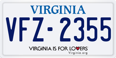 VA license plate VFZ2355
