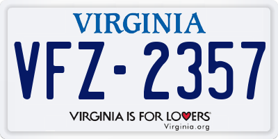 VA license plate VFZ2357