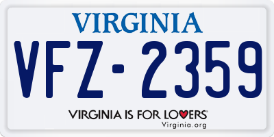 VA license plate VFZ2359
