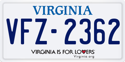 VA license plate VFZ2362