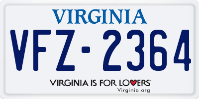 VA license plate VFZ2364