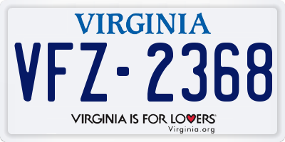 VA license plate VFZ2368