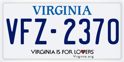 VA license plate VFZ2370