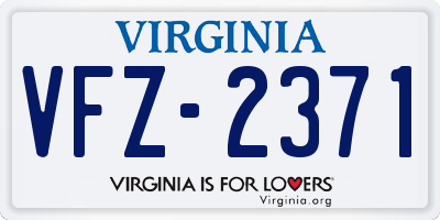 VA license plate VFZ2371