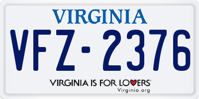 VA license plate VFZ2376