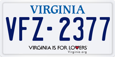 VA license plate VFZ2377