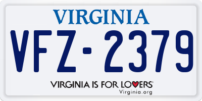 VA license plate VFZ2379