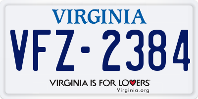 VA license plate VFZ2384
