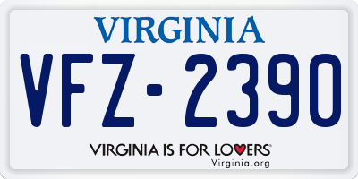 VA license plate VFZ2390