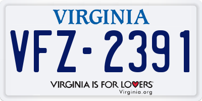 VA license plate VFZ2391