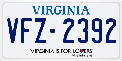 VA license plate VFZ2392