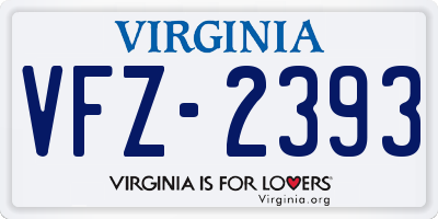 VA license plate VFZ2393
