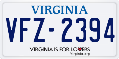 VA license plate VFZ2394
